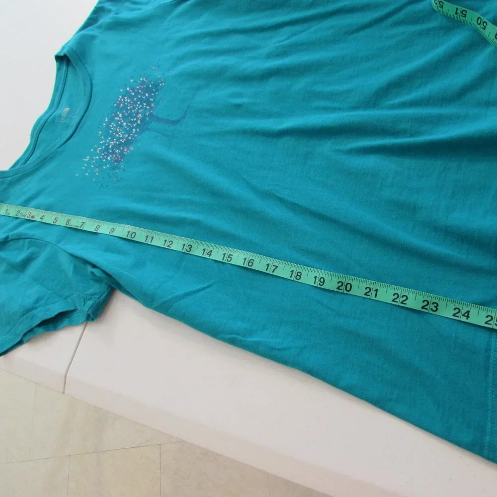 The North Face Teal Cotton Tree and Birds Tee Large - Picture 9 of 11